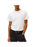 TOMMY JEANS 1USCITA T-Shirt Slim Fit Con Logo Lineare - Bianco