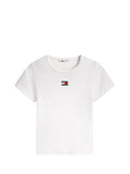 TOMMY JEANS 1USCITA T-Shirt Tjw Slim Badge Rib T Donna - Bianco