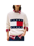 TOMMY JEANS 2USCITA Tommy Hilfiger Pullover mélange con bandiera a intarsio Bianco