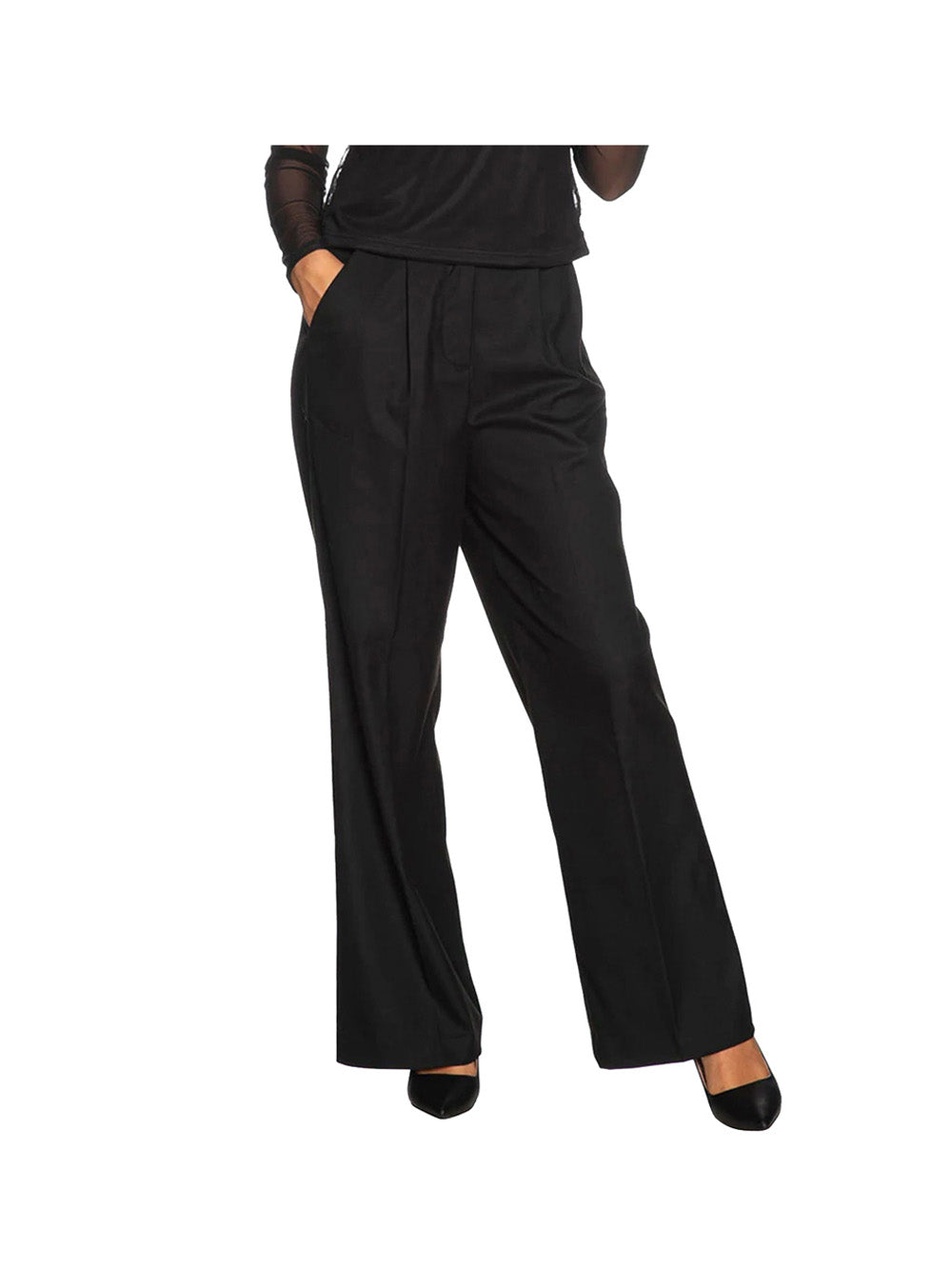 YES ZEE STC Pantalone A Palazzo Yes Zee - Nero