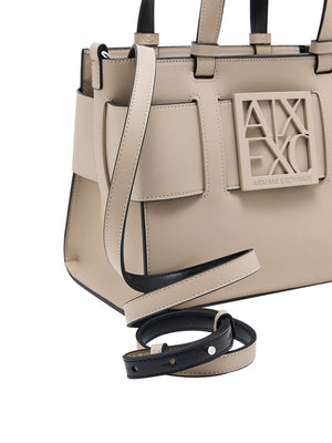 Armani Exchange Borsa A Mano Armani Exchange Con Doppi Manici - Beige