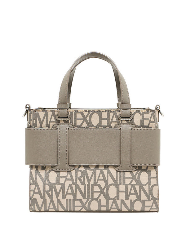 Armani Exchange Shopper Armani Exchange In Tessuto Naturale - Sabbia/Fango