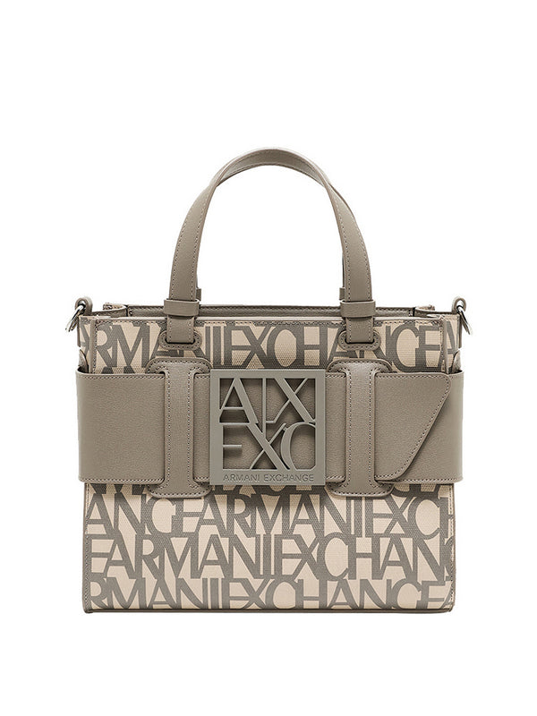 Armani Exchange Shopper Armani Exchange In Tessuto Naturale - Sabbia/Fango