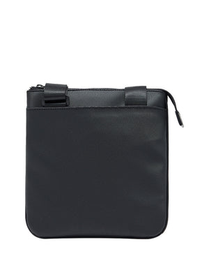 Armani Exchange Borsa A Tracolla Armani Exchange Con Monogramma E Righe - Nero