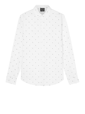 ARMANI EXCHANGE Camicia Armani Exchange in Popeline Stretch Slim Fit Bianco