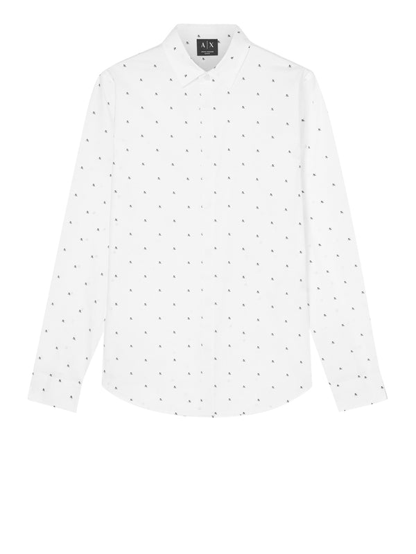 ARMANI EXCHANGE Camicia Armani Exchange in Popeline Stretch Slim Fit Bianco