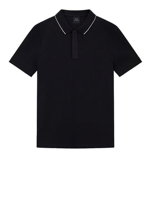 Armani Exchange Polo Armani Exchange Con Inserto Sui Bottoni - Nero