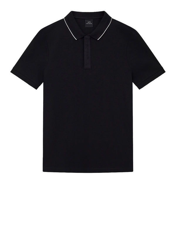 Armani Exchange Polo Armani Exchange Con Inserto Sui Bottoni - Nero