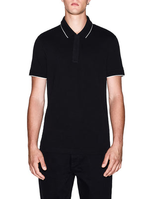 Armani Exchange Polo Armani Exchange Con Inserto Sui Bottoni - Nero