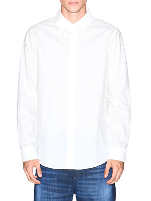 ARMANI EXCHANGE Camicia Armani Exchange regular fit in cotone jacquard Bianco