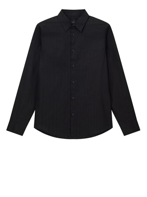 ARMANI EXCHANGE Camicia Armani Exchange regular fit in cotone jacquard Nero