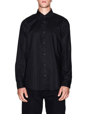 ARMANI EXCHANGE Camicia Armani Exchange regular fit in cotone jacquard Nero