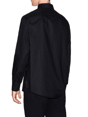 ARMANI EXCHANGE Camicia Armani Exchange regular fit in cotone jacquard Nero