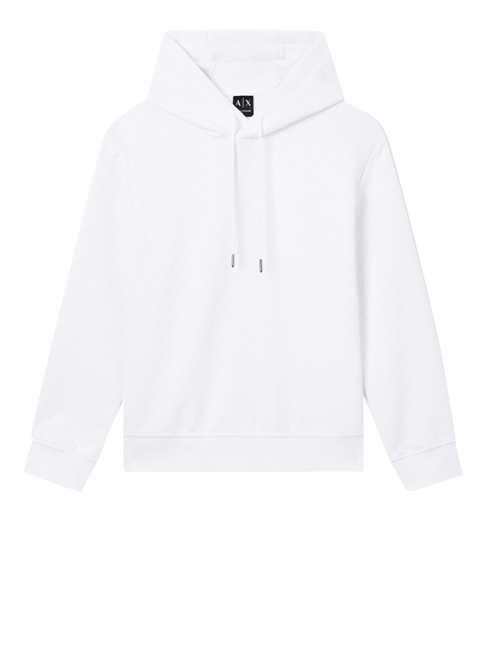 ARMANI EXCHANGE Felpa Armani Exchange con Cappuccio Jacquard Stretch Bianco