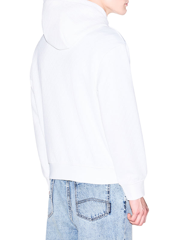 ARMANI EXCHANGE Felpa Armani Exchange con Cappuccio Jacquard Stretch Bianco