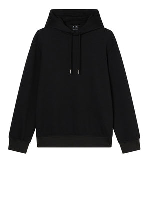 ARMANI EXCHANGE Felpa Armani Exchange con Cappuccio Jacquard Stretch Nero