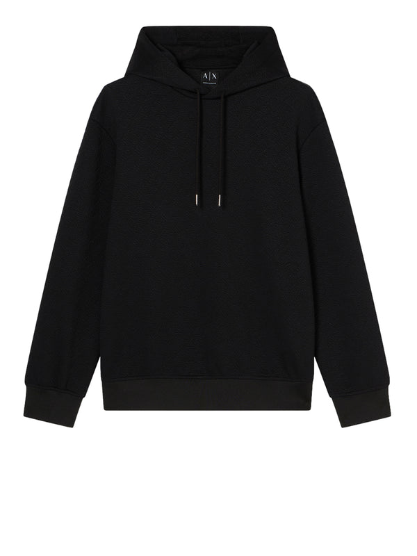 ARMANI EXCHANGE Felpa Armani Exchange con Cappuccio Jacquard Stretch Nero