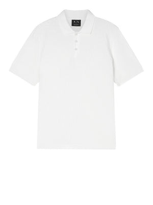 Armani Exchange Polo Armani Exchange In Jacquard - Bianco