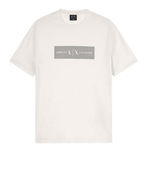 ARMANI EXCHANGE T-Shirt In Cotone Con Stampa Logo Armani Exchange - Crema