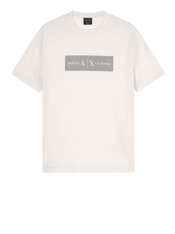 ARMANI EXCHANGE T-Shirt In Cotone Con Stampa Logo Armani Exchange - Crema