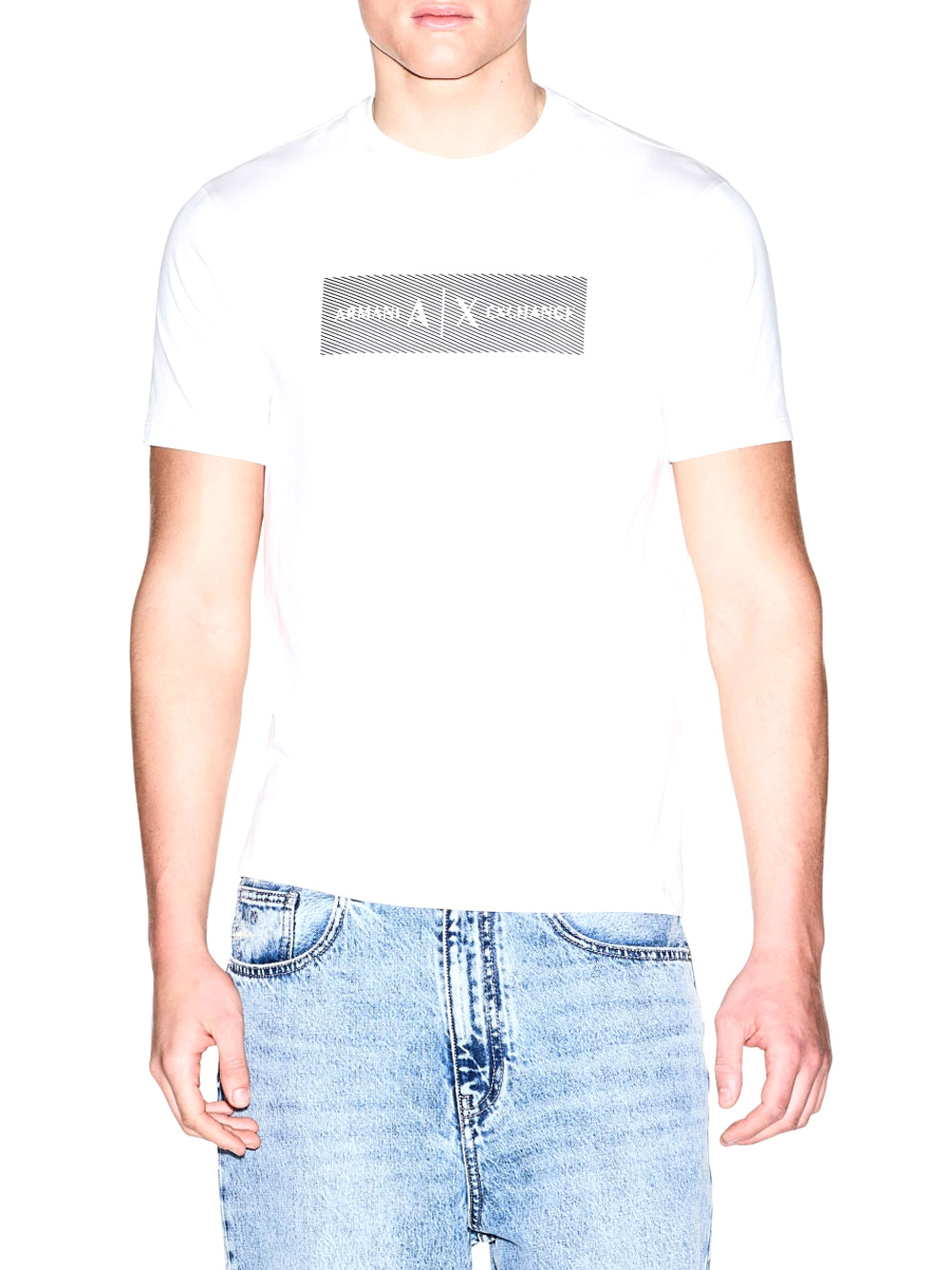 ARMANI EXCHANGE T-Shirt In Cotone Con Stampa Logo Armani Exchange - Crema