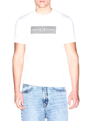 ARMANI EXCHANGE T-Shirt In Cotone Con Stampa Logo Armani Exchange - Crema