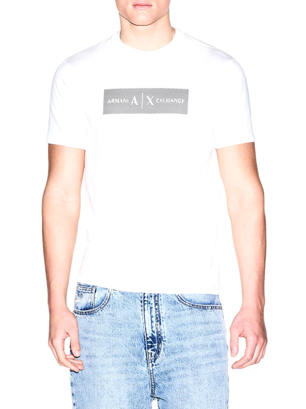 ARMANI EXCHANGE T-Shirt In Cotone Con Stampa Logo Armani Exchange - Crema