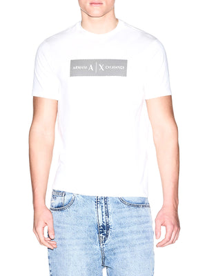 Armani Exchange T-Shirt In Cotone Con Stampa Logo Armani Exchange - Crema