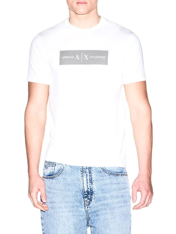 Armani Exchange T-Shirt In Cotone Con Stampa Logo Armani Exchange - Crema
