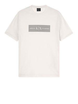 Armani Exchange T-Shirt In Cotone Con Stampa Logo Armani Exchange - Crema