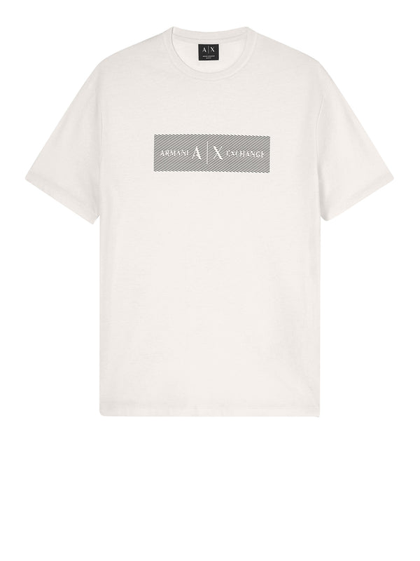 Armani Exchange T-Shirt In Cotone Con Stampa Logo Armani Exchange - Crema