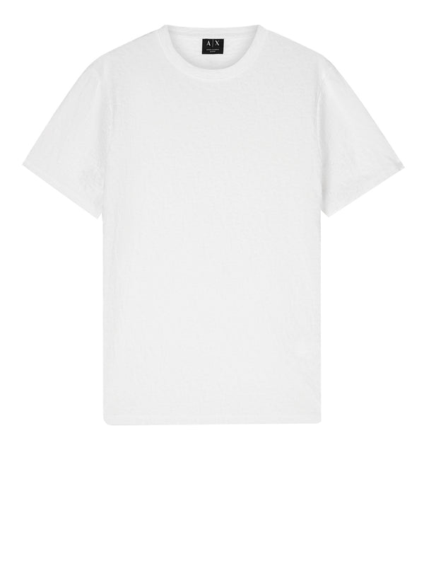 ARMANI EXCHANGE T-shirt Armani Exchange Slim Fit Jacquard in Cotone Mercerizzato Bianco