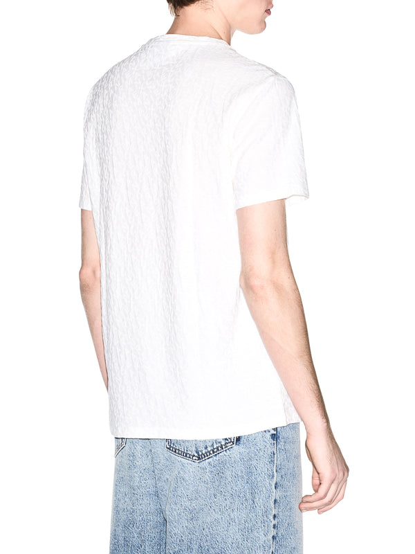 ARMANI EXCHANGE T-shirt Armani Exchange Slim Fit Jacquard in Cotone Mercerizzato Bianco