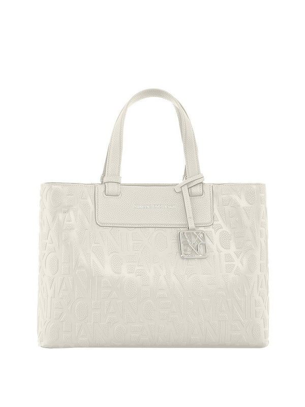 Armani Exchange Shopper Armani Exchange In Tessuto Tecnico - Bianco