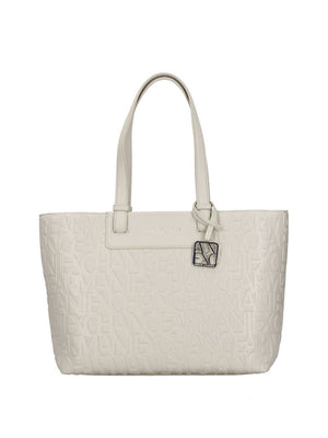 ARMANI EXCHANGE Borsa Armani Exchange Shopper Con Logo All Over Avorio