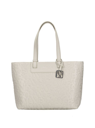 ARMANI EXCHANGE Borsa Armani Exchange Shopper Con Logo All Over Avorio