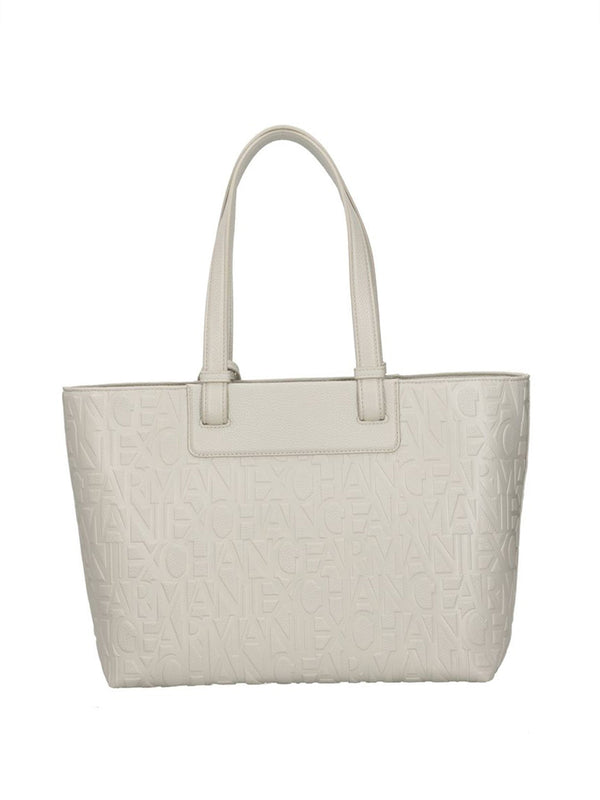 ARMANI EXCHANGE Borsa Armani Exchange Shopper Con Logo All Over Avorio