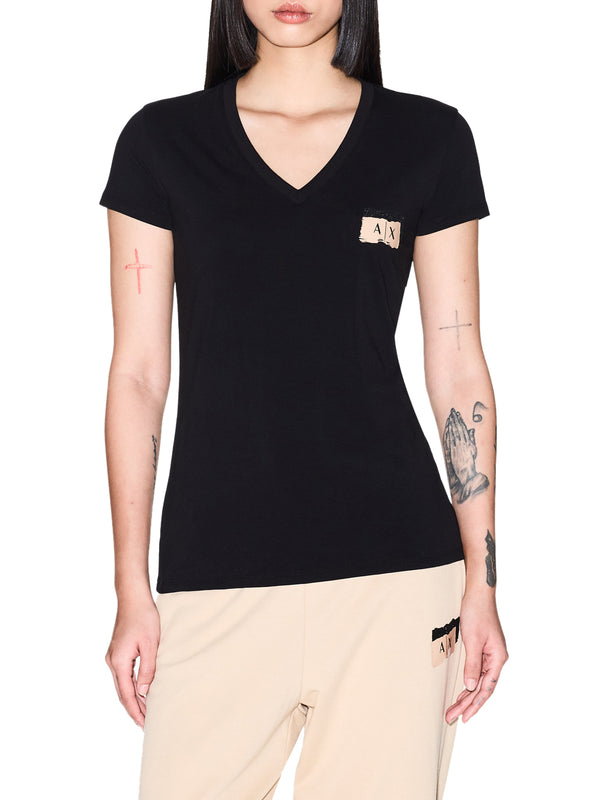 ARMANI EXCHANGE T-shirt Armani Exchange slim fit in jersey di cotone stretch Nero