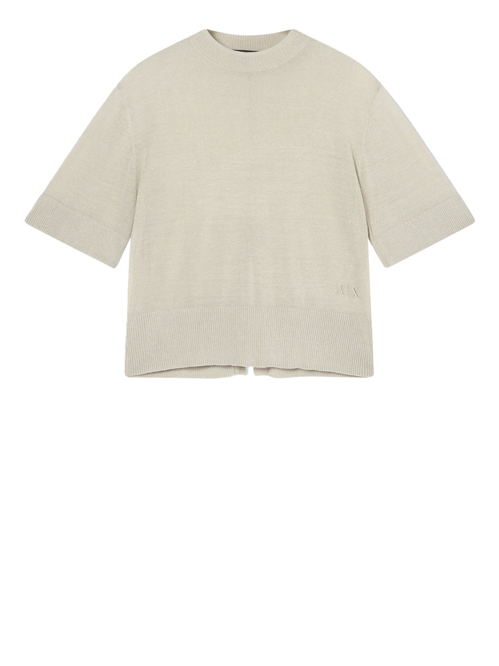 ARMANI EXCHANGE Top Armani Exchange In Misto Lino Con Spacco Posteriore Beige