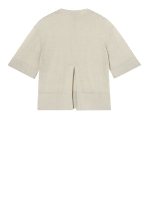 ARMANI EXCHANGE Top Armani Exchange In Misto Lino Con Spacco Posteriore Beige