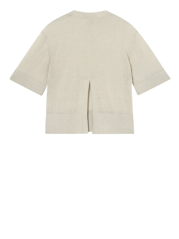 ARMANI EXCHANGE Top Armani Exchange In Misto Lino Con Spacco Posteriore Beige