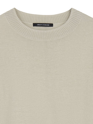 ARMANI EXCHANGE Top Armani Exchange In Misto Lino Con Spacco Posteriore Beige