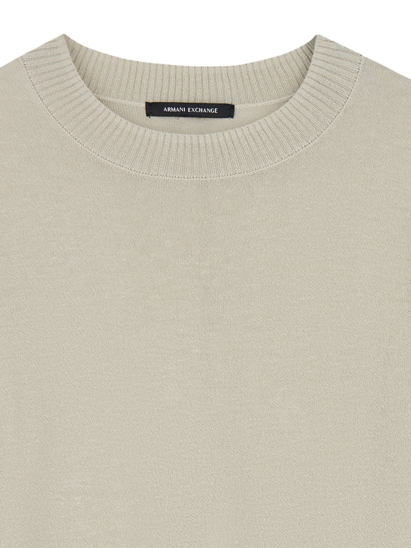 ARMANI EXCHANGE Top Armani Exchange In Misto Lino Con Spacco Posteriore Beige