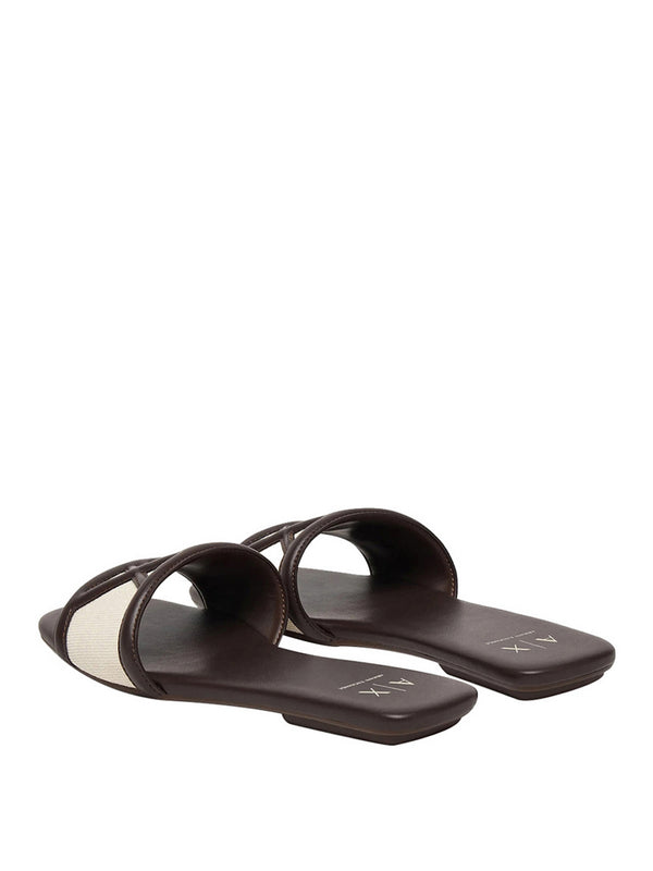 Armani Exchange Sandalo Basso Armani Exchange - Crema/Marrone Scuro