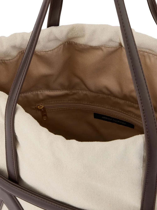 Armani Exchange Borsa Shopper Armani Echange - Bianco/Marrone