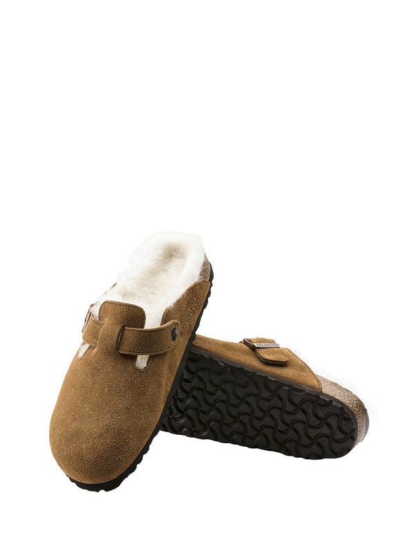 Birkenstock Birkenstock Boston Pelliccia Di Agnello - Beige