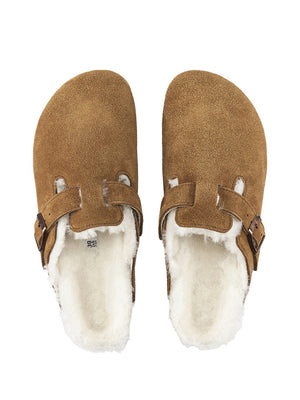 Birkenstock Birkenstock Boston Pelliccia Di Agnello - Beige