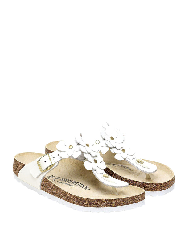 BIRKENSTOCK Sandalo Birkenstock Gizeh Flowers - Bianco
