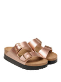Birkenstock Ciabatte Birkenstock Arizona Platform - Rose Gold