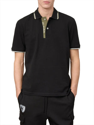 BLAUER Polo Doppia Riga Logata Parkson Blauer - Nero